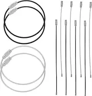 HEALSOPTHY 12pcs Luggage Tag Wire Loop Key Ring Set 1.5mm Coated Steel Wire Heavy Duty Luggage Loop Straps for Keychains Logistics Tags Portable