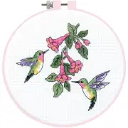3 Pack Dimensions Learn-A-Craft Counted Cross Stitch Kit 6" Round-Hummingbird Du