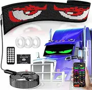 LED Devil Eyes Light for Windshield 52.36x7.56 inch, Large Size DIY Programmable Led Eyes for Car Truck, Windshield Eyes Animated Led Flexible Smart Colorful Eye Lamp Soft Screen for Car Windows