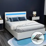 Wanda LED Storage Double Bed Frame White