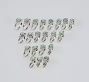 WHOLESALE 21PC 925 SOLID STERLING SILVER BLUE LARIMAR RING LOT t719