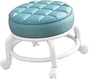yuksok Low Roller Seat Stool Swivel Chair Comfortable Low Noise Small Pedicure Stool Universal Swivel Casters for Salons Garage Home, Blue