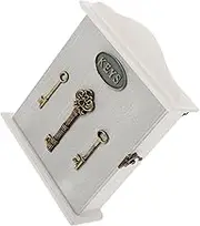 Rustic Wooden Key Holder Box Vintage Wall Mount Key Organizer with Hooks for Entryway Hallway Decorative European Style