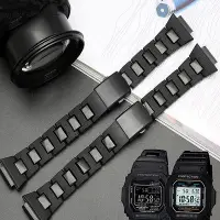 在飛比找Yahoo!奇摩拍賣優惠-時尚黑色錶帶替換鋼塑料錶帶錶帶適用於 G-shock DW-