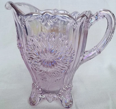 New Passion Pink Carnival Glass Dahlia Pitcher