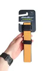 New EDDIE BAUER Orange Active Stretch Webbing Outdoor Belt OSFA 44" Women