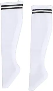 Luwecf 1/6 Scale Mini Athletic Socks, Tube Socks for 12'' Female Dolls, Stripe Black Crew