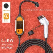 EV Portable Charger Type2 3.5KW Adjustable Current 8/10/13/16A Type1 j1772 Schuko Plug Wallbox for Electric Vehicle Car Type1 3.5KW 16A