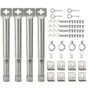4Pcs Universal Adjustable Stainless Steel BBQ Gas Grill Replacement Straight Pipe Tube Burner Barbe