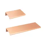Brushed Copper "Bond" Tab Edge Finger Drawer Pulls in Various Sizes