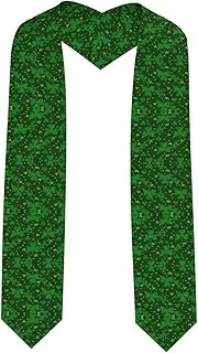 [SKKNT] Background St Patrick'S Day Glitter Print Graduation Shawl Stole For Academic Commencements Honor Sash Congratulations Gift, Sharp Corner, One Size
