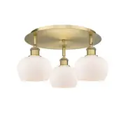Innovations Lighting 516-3C-8-19 Fenton Flush Fenton 3 Light 19"W - White
