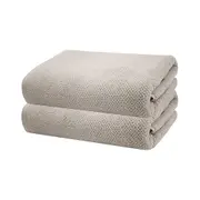 2pc Bambury Ultra soft Angove Bath Sheet 80x160cm Pebble Cotton Woven Home Decor