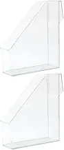 ZUNOXAZ 1Set Transparent File Racks Creative Desktop Document Storage Organizer for Office Tidy Bookshelves Practical Magazine and Document Holder Design for Efficient Desk