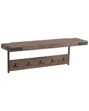 Alaterre Kyra 42In Oak & Metal Coat Hook With Shelf