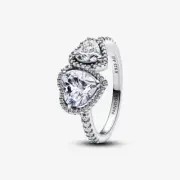 *BRAND NEW* Pandora Timeless Cubic Zirconia Sparkling Halo Hearts Ring 193659C01
