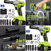 Pistola De Llave Impacto Electrica Alto Par 1/2" Cargador Rapido Escobillas 21V