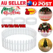 Plastic Christmas Tree Fence Xmas Decoration DIY Garden Picket Fence Border RO