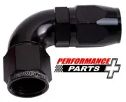 Aeroflow Cutter One-Piece Full Flow Swivel 90° Hose End -12AN AF553-12BLK