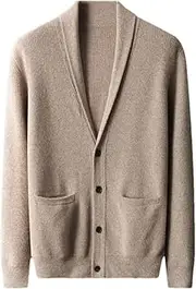 [Generic] Men's V-Neck Cardigan Sweater Casual Solid Color Thickened Knit Jacket Wool Coat Tops