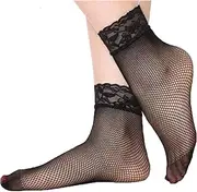 [DUnLap] Short Stockings 5/3Pair Sexy Fishnet Lace Mesh Socks Set Women Short Black Silk Sock Summer Ultrathin High Elastic Nylon Socks Short Silk Stocking
