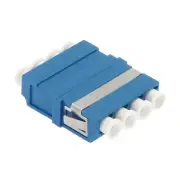 LC/UPC Single-Mode Fiber Optic Optical Quad Adapter Coupler w/ Flange Blue