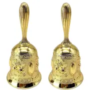 2Pcs Antique Hand Bell Call Bell Multi-Purpose Bells for Wedding Bells2271