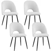 Set of 4 Dining Chair Boucle Sherpa