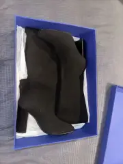 stuart weitzman Size 7 Black Knit Boots. 4 Inch Heel. 23 Inch Length