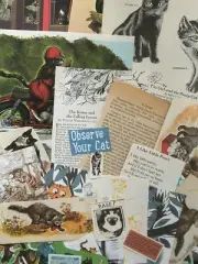 Junk Journal Vintage CAT theme lot Scrapbook Collage exact items