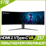 ACER PREDATOR Z57 HDR1000曲面電競螢幕(57型/7680X2160/120HZ/1MS/1000R/VA/HDMI2.1/TYPE-C)