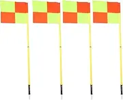 Football Field Corner Flags Set, Soccer Equipment for Training Outdoor, 4pcs Square Flags 4pcs 2 Section 1.5m Soccer Poles