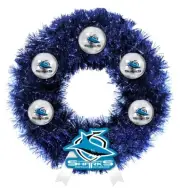 Cronulla Sharks NRL Christmas Xmas Wreath