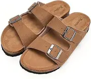 [Torotto] Women's Mules Sandals Leather Adult Clogs Slippers Work Shoes Comfortable Classic, Cq Khaki, 8 AU
