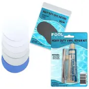 Repair Kit for Steel Pro Frame Pool | Vinyl glue | White and Blue Patches