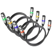 4Pack 3 Pin Dmx Cables Male Female XLR Patch Cables, Cable Dmx 1.2m 4ft XLR M