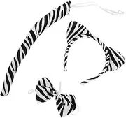 [WRITWAA] Cosplay Animal Tie Headband Girl Accessories Halloween Costume Headwear Make up Headband Halloween Headband Monkey Ears and Tail Halloween Costumes for Orange