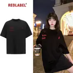 REDLABEL "TUTTO BENE" T 恤,中性寬袖寬袖 T 恤,高品質純棉個性