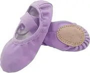 [Happy Cherry] Ballet Shoes for Girls Kids Ballet Dance Shoes Split Sole Ballerina Shoes Canvas Yoga Gymnastic Shoes Children's Sparkly Flats Sole Dance Slippers 6-14.5 UK