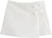 [STKARCV] Women Mini Skirt White Lace Lady Skirt Summer Side Zipper Office Clothing