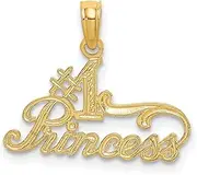 [JewelryWeb] 19.7mm Gold Number 1 Princess Charm
