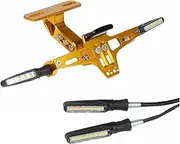 License Plate Tail Light Holder For FZ6 For Fazer FZ1 FZ8 XJ6 For XJR1300 Motorcycle Rear License Plate Holder Bracket LED Fender Turn Signal Light(Yellow 4lights)