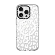 iPhone 16 Pro Clear Case MagSafe Compatible White Transparent Leopard Animal Print
