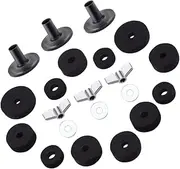SUPVOX 21pcs Cymbal Felt and Sleeve Cymbal Felts Cymbal Sleeves Replacement Felt Washers Cymbal Stand Sleeve Hat Felts Accessories Black Lug Nuts Drum Replacement Washer Non-slip Clutch