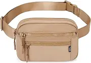 [Telena] Belt Bag for Women Fanny Pack Cross Body Bag Fashion Waist Pack with Adjustable Strap, 1-Light Brown, One Size