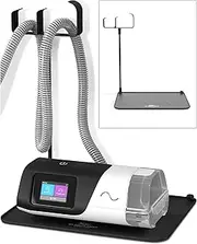 Mask and tube hanger Mat for CPAP, accessory intented for CPAP machine organization with clean mask dust cover (Black T-Style Hook)