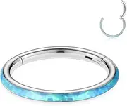 [AROWRO] 16G Nose Hoop Ring Cartilage Helix Hoop Earrings Tragus Helix Ring Cartilage Piercing Cartilage Tragus Helix Daith Earrings Helix Tragus Cartilage Piercing Jewellery Septum Clicker 6 mm Blue Opal