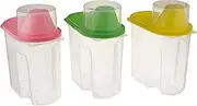 Small BPA-Free Food Storage Containers with Lid - Perfect for Storing Flour, Sugar, Grains, Rice, Cereals, and Baking Supplies for Better Kitchen Organization - Set of 3 in Green, Pink, and Yellow