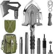 ANNIHILATE Military Tactical Survival shovel with Patented 6 Shifted Key and Casting Technology ,23-in- 1 Multifunctional Outdoor portable folding Tool for Off-Roading, Camping , Hiking,Hunting,fishing ,ect F-A3