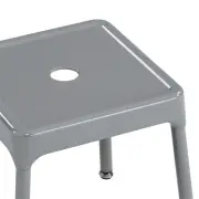 Safco Steel Guest Stool in Glossy Silver - 15.5"W x 15.5"H